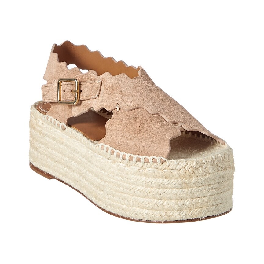 scalloped platform espadrille sandal