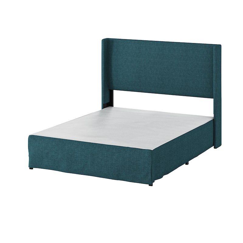 Louise Traditional Washable Slipcover Bed Upholstered Metal by HULALA HOME