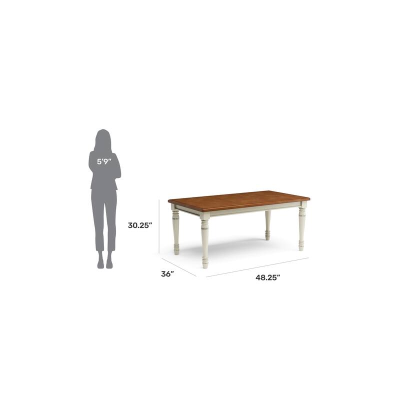 Monarch Rectangular Dining Table with 18" Leaf by Homestyles (Table Only) - Antique White