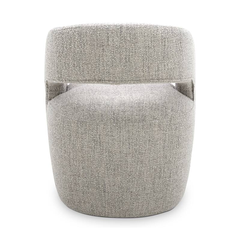 NADAAL STUDIOS Bailey, Rolling Dining Chairs Solid Wood with Performance Boucle Upholstery, White