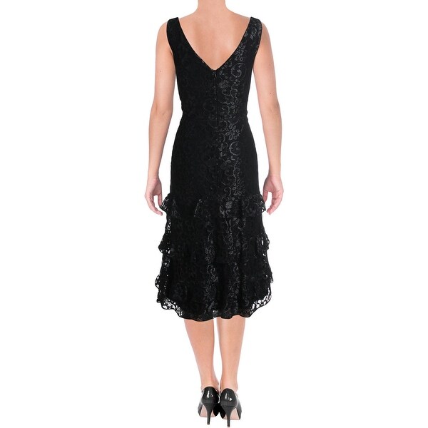 ralph lauren black midi dress