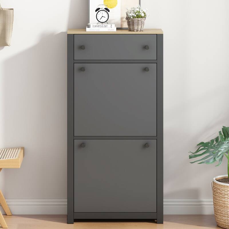 23.6'' Functional Entryway Organizer with 2 Flip Drawers