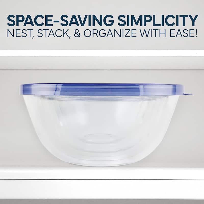 COOK WITH COLOR 12 Pc Glass Nesting Mixing Bowl Set with Lids for Cooking and Prep