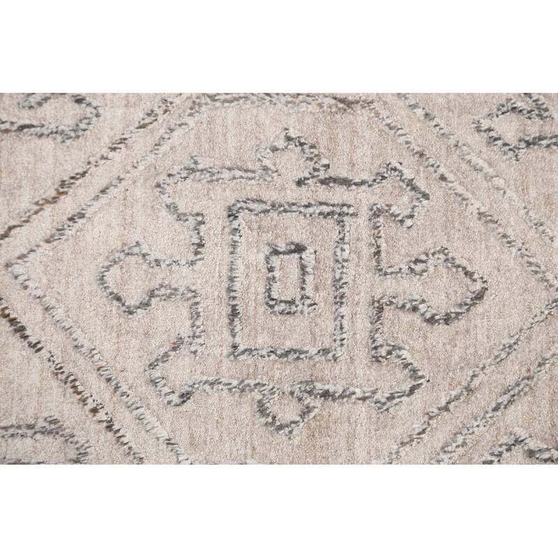 Geometric Oriental Gabbeh Area Rug Wool Handmade Modern Carpet - 5'0" x 7'10"