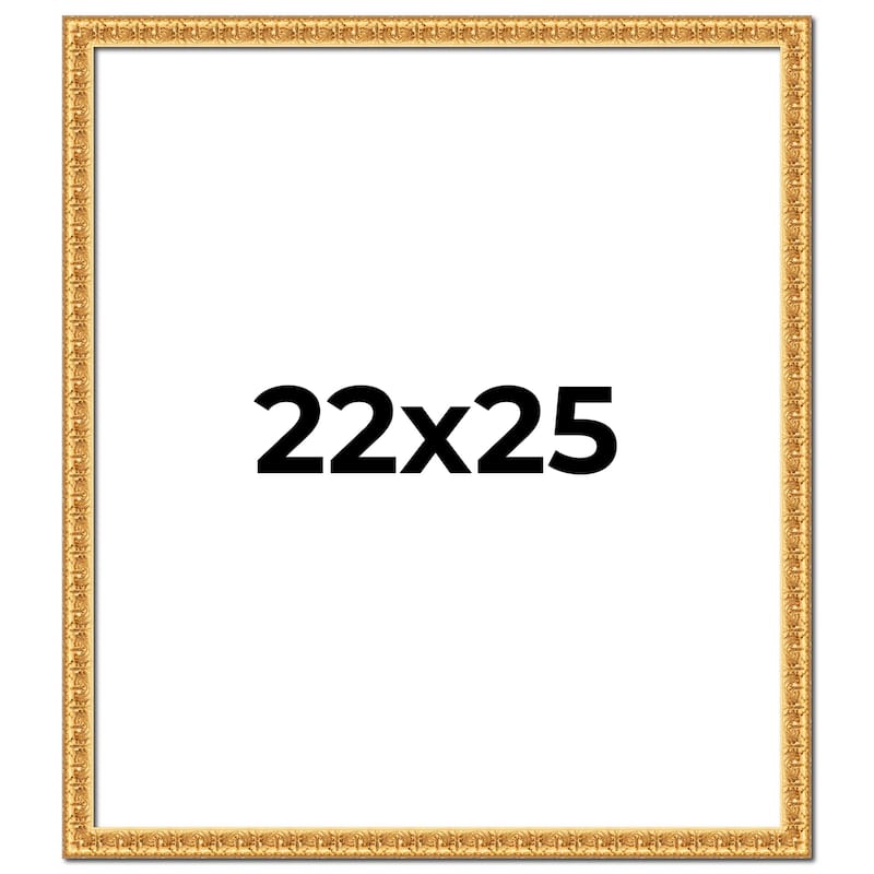 22x25 Frame Gold Real Wood Picture Frame Width 1 inches | Interior