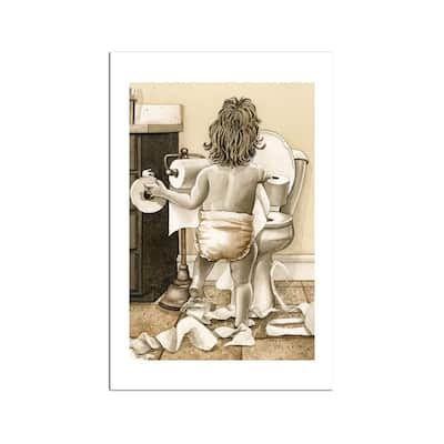 Toddler With Toliet Fine Art by Tracy Lizotte - Multi
