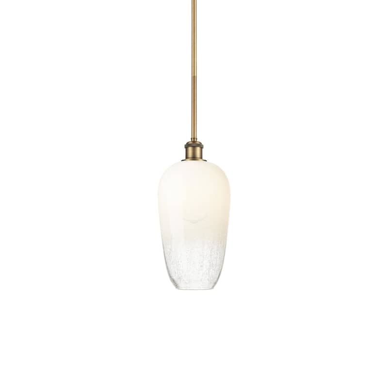 Innovations Lighting 516-1S-15-7 Brookhaven Flute Pendant Brookhaven - Brushed Brass / Opal