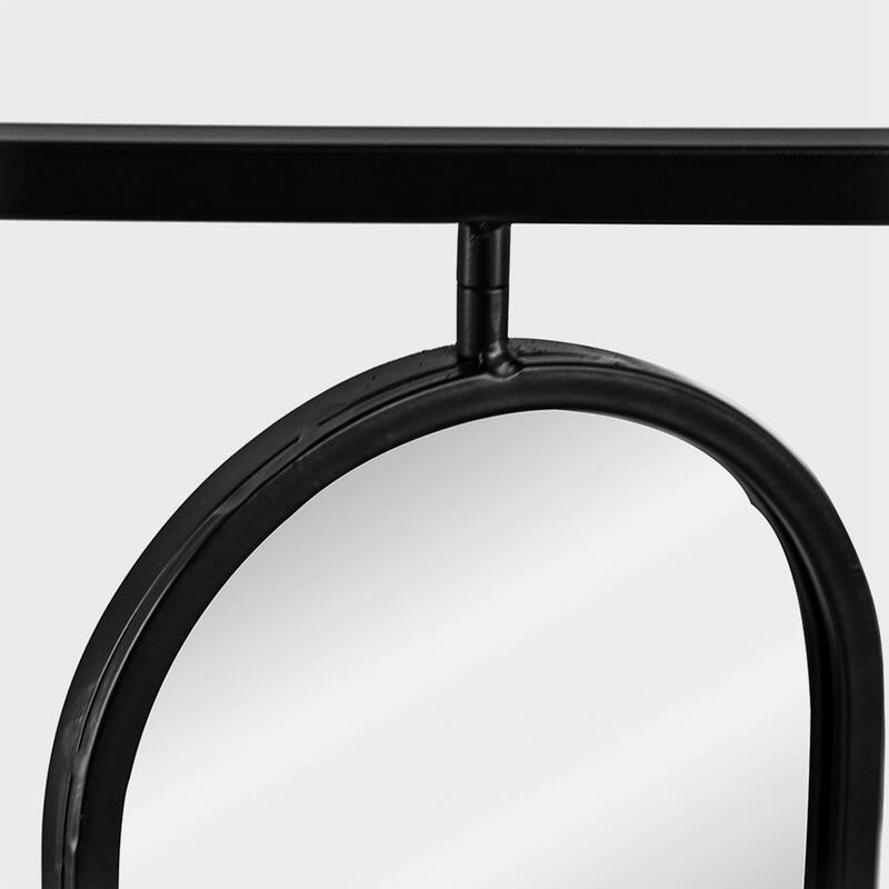 36" x 36" Large Four Oval Wall Mirror with Black Square Frame