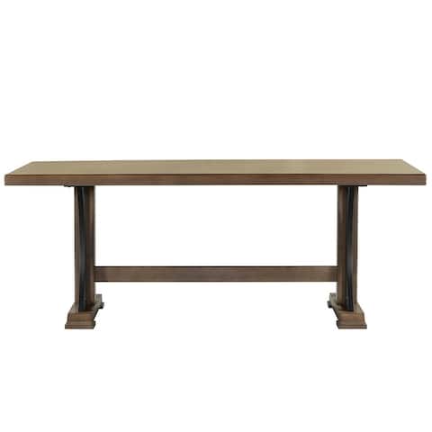 Retro Style Dining Table, Wood Rectangular Table, Seats up to 8