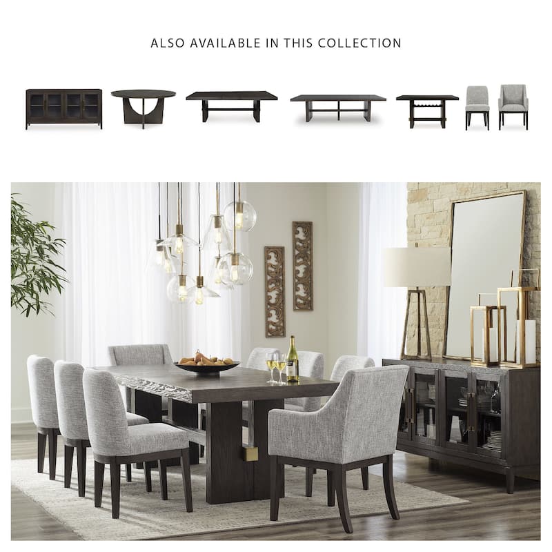 Burkhaus Dark Brown Dining Upholstered Side Chair, Set of 2 - 20.5" W x 24" D x 35.5" H