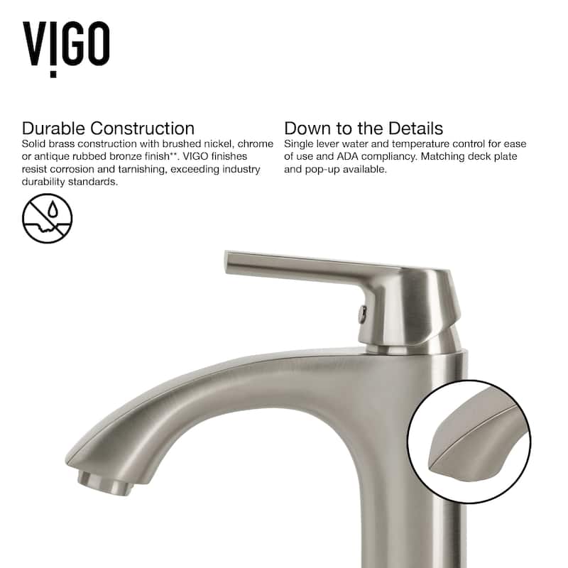 VIGO Linus 12" H Single Handle Single Hole Bathroom Vessel Faucet