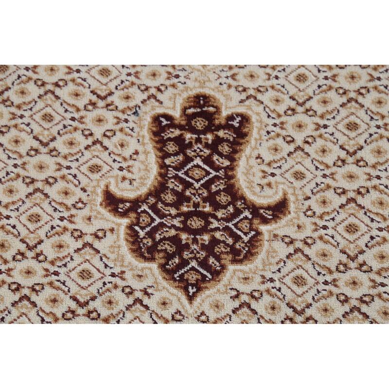 Traditional Tabriz Turkish Area Rug Beige Machine Made Carpet - 6'10" x 9'9"