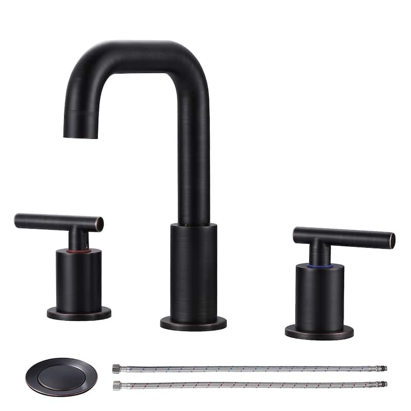 WOWOW 8-inch Dual Handle Widespread Bathroom Faucet - Oil Rubbed Bronze