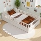 preview thumbnail 71 of 74, Wood Montessori Floor Bed with Super High Security Barrier, Door and Support Slats Twin - White2