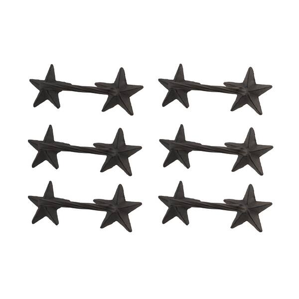 Shop Rustic Brown Western Stars Set Of 6 Cast Iron Drawer Pulls