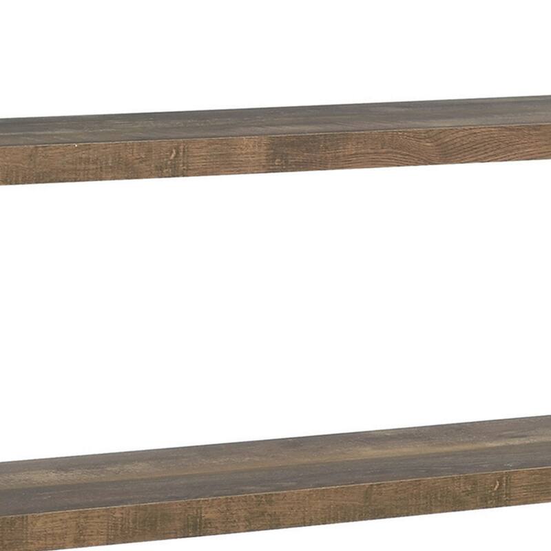 Wall Shelf with 4 Tier Shelves and Pipe Design Frame, Brown