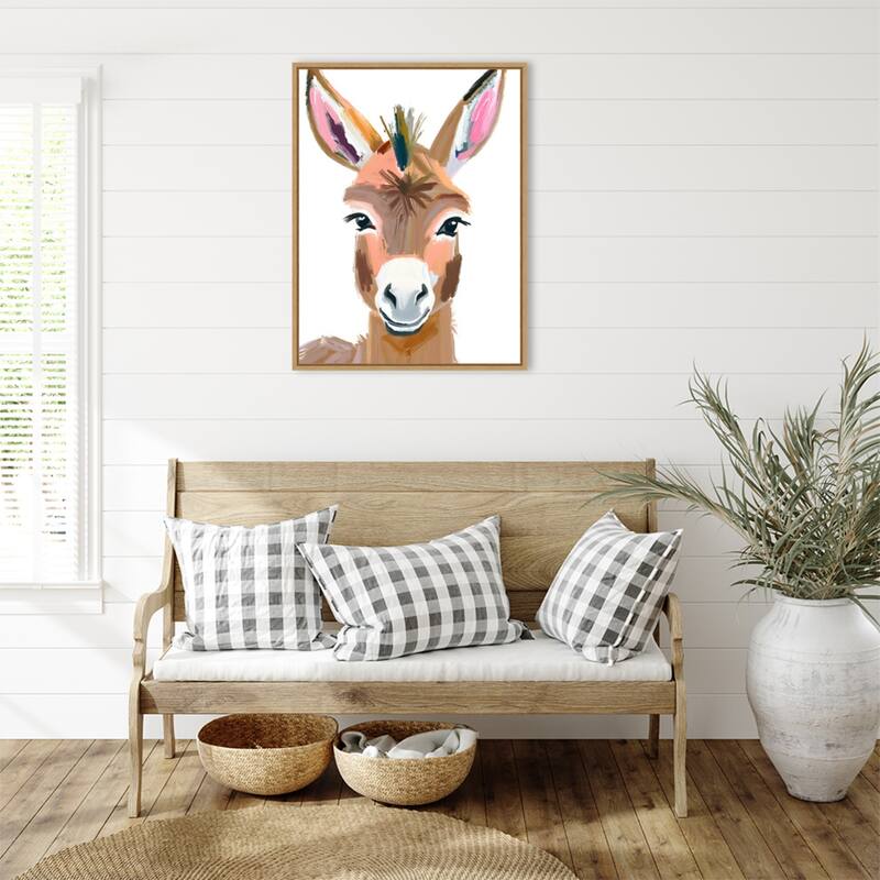 Esel Donkey by Ohkimiko Framed Canvas Wall Art