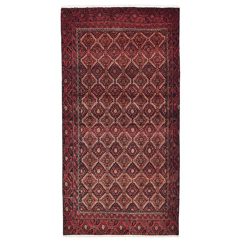 ECARPETGALLERY Hand-knotted Teimani Black, Red Wool Rug - 3'8 x 7'2