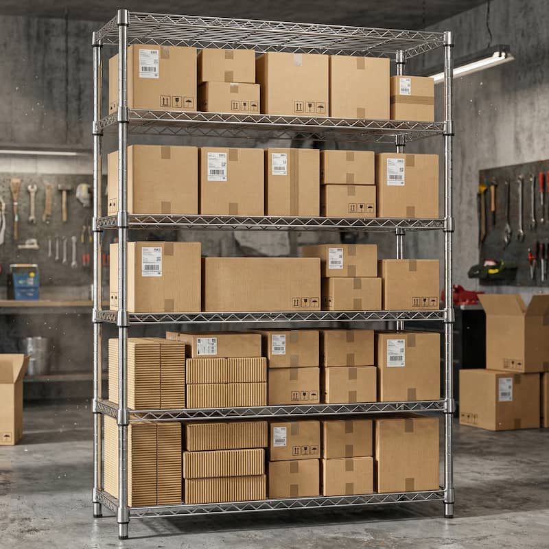 6 Tiers Storage Shelves Load 2100LBS, Metal Shelving Wire Metal Shelving Unit Shelves for Storage Adjustable Garage Shelving