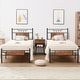 preview thumbnail 9 of 19, VECELO Industrial Kids Bed Frame with Wood Headboard,Twin Size Bed Set of 2 Rustic Brown