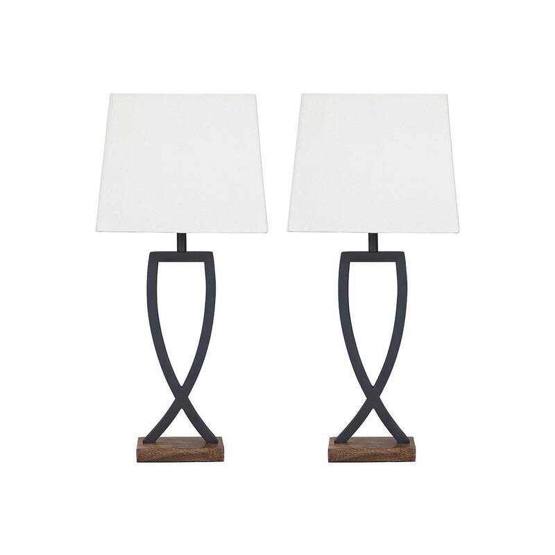 Makara Metal Black/Brown 29 Inch Table Lamp - Set of 2 - 13.13" W x 9.13" D x 28.75" H