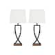 Makara Metal Black/Brown 29 Inch Table Lamp - Set of 2 - 13.13" W x 9.13" D x 28.75" H