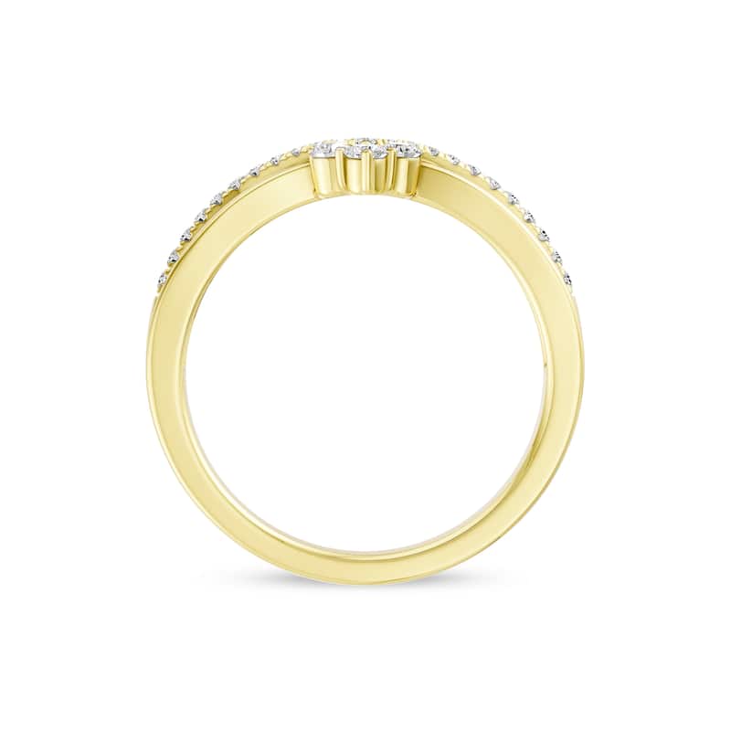 1/5ct TDW Diamond Contour Wedding Band in 10k Gold for Women