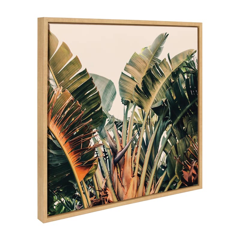 Kate and Laurel Sylvie Hue 2 Framed Canvas by Alicia Bock - 22x22 - Natural