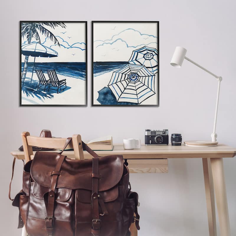 Stupell Tropical Ocean Views Framed Giclee Art Design By Carol Robinson (Set of 2)