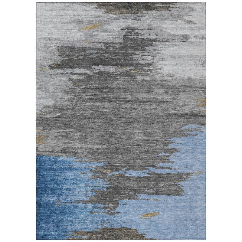 HomeRoots Abstract Transitional Rectangle Outdoor Rug