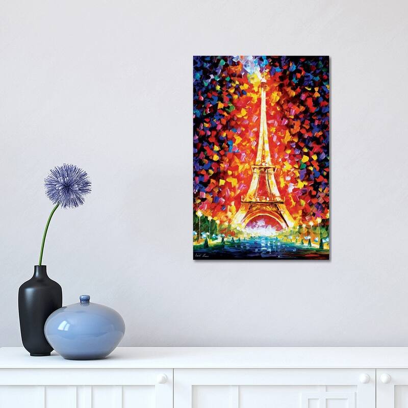 iCanvas "Paris - Eiffel Tower Lighted" by Leonid Afremov Canvas Print - 18x12x1.5