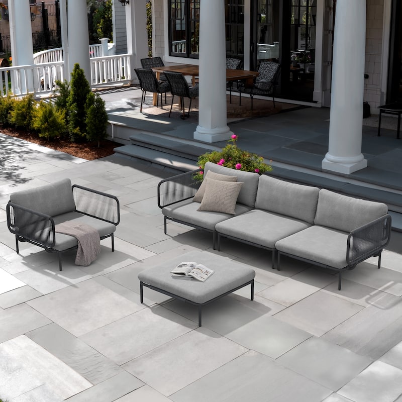 Outdoor Patio Cushion Sectional Sofa Set Furniture DIY Free Combination Set