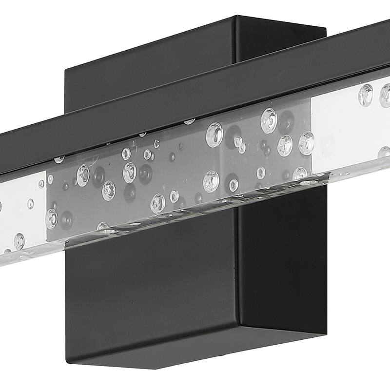 Baxter 22" 1-Light Modern Contemporary 360-Degree Rotatable Iron/Seeded Acrylic Integrated LED Vanity Light, by JONATHAN Y