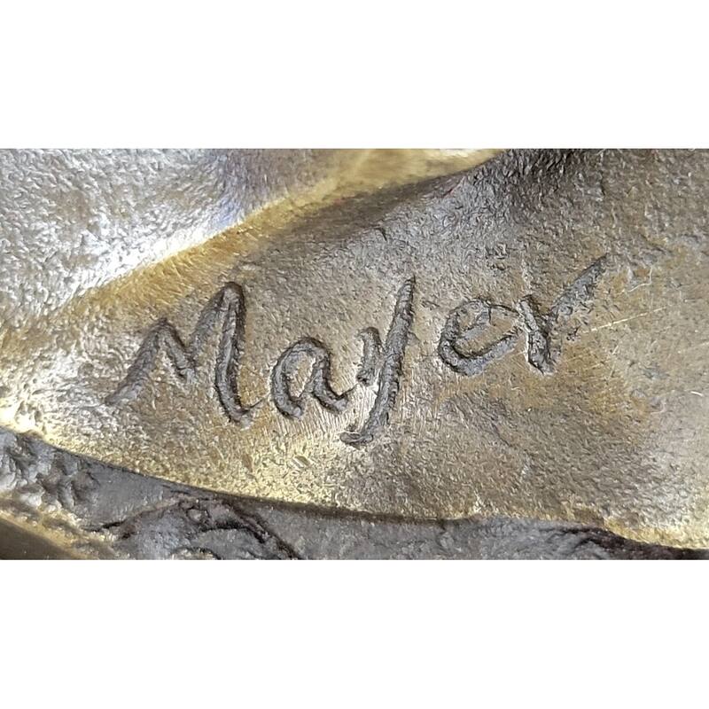 Justica Themis Blind Lady Of Justice Bronze Statue Sculpture On Marble Base By Mayer