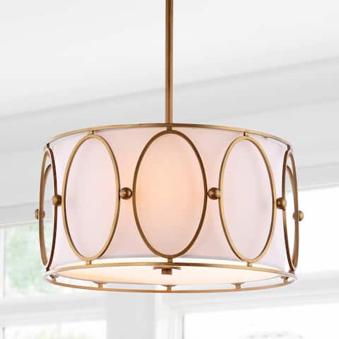 Caleb 3-Light Metal LED Pendant, by JONATHAN Y - 19"