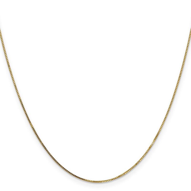 Curata 14k Yellow Gold Polished 0.7mm Box Chain Necklace Options: 16 18 20 22 24 26 28 30