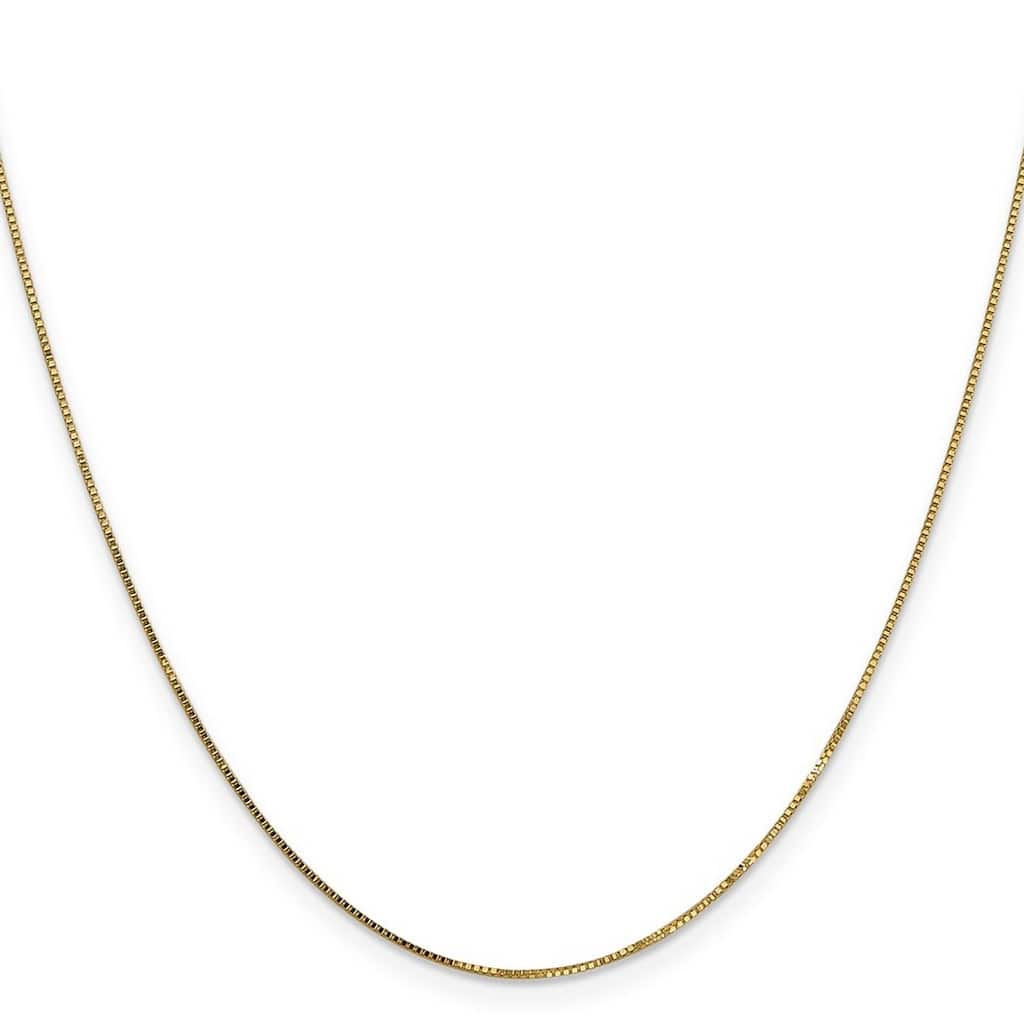 Curata 14k Yellow Gold Polished 0.7mm Box Chain Necklace Options: 16 18 20 22 24 26 28 30