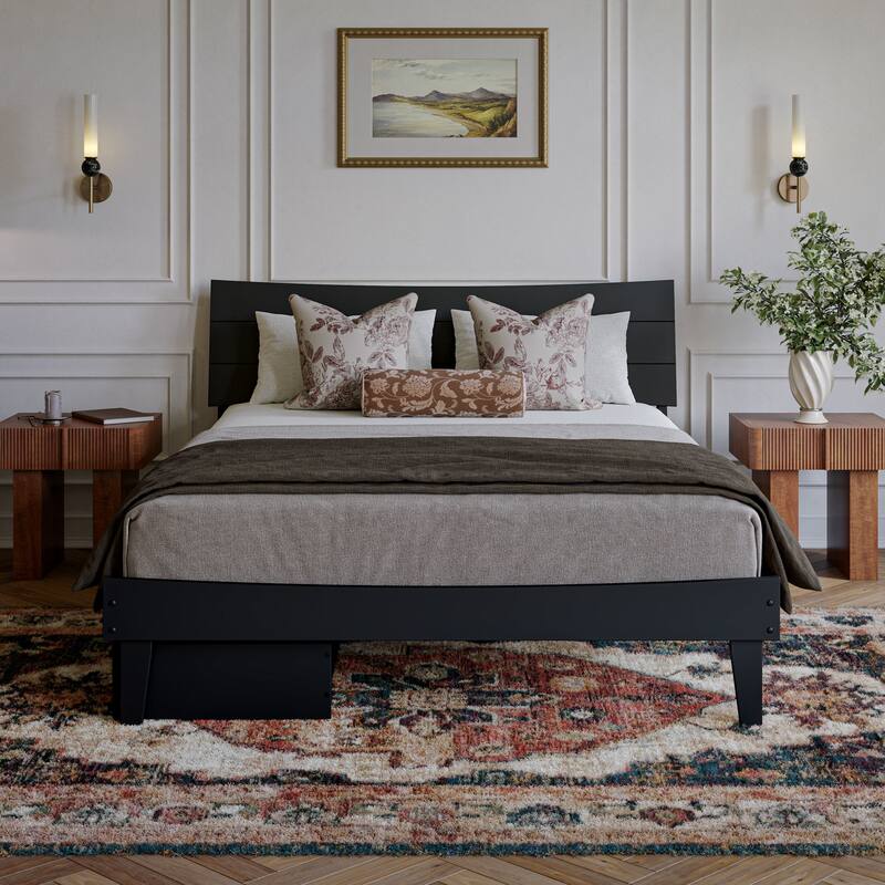 Phoenix Wood Platform Bed with Storage Drawers