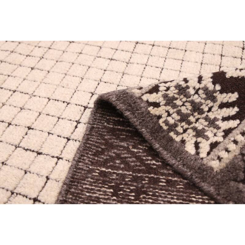 ECARPETGALLERY Hand-knotted Tangier Cream Wool Rug - 5'2 x 8'3