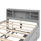 preview thumbnail 11 of 12, Full Platform Bed with Storage Headboard, USB, Twin Size Trundle and 3-Drawers, Grey