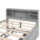preview thumbnail 11 of 12, Full Size Platform Kids Bed Frame with Storage Headboard, USB, Twin Size Trundle and 3-Drawers for Bedroom, Grey