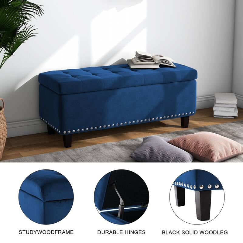 41.3" Vevlet Ottoman with Storage End of Bed Bench for Living Room