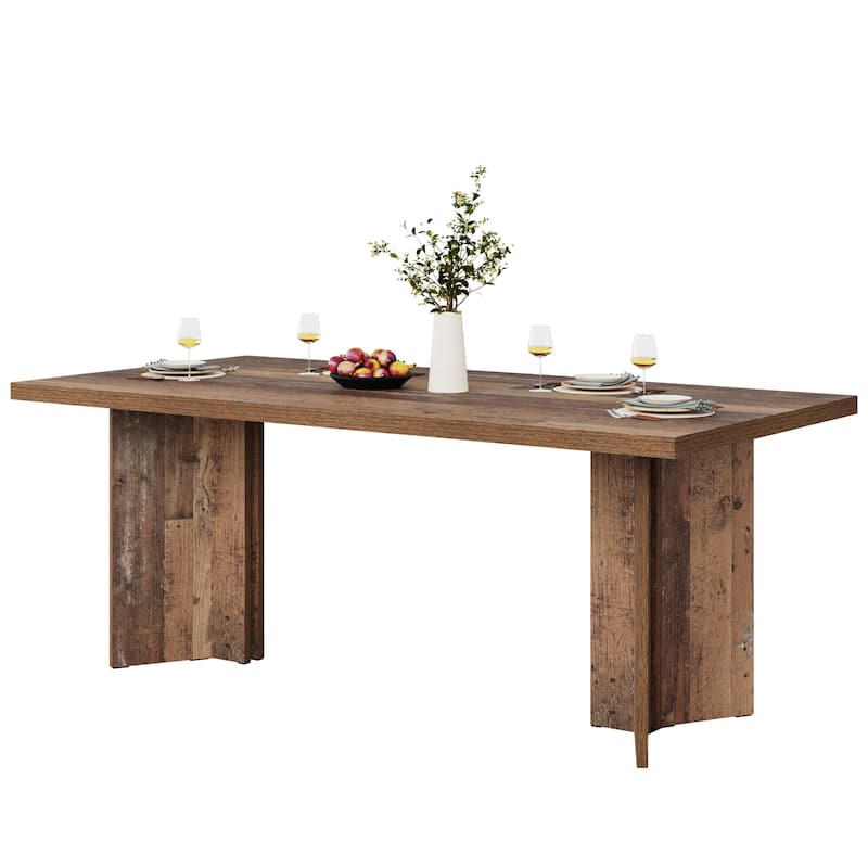 Farmhouse Rectangular Dining Table for 4-6 People