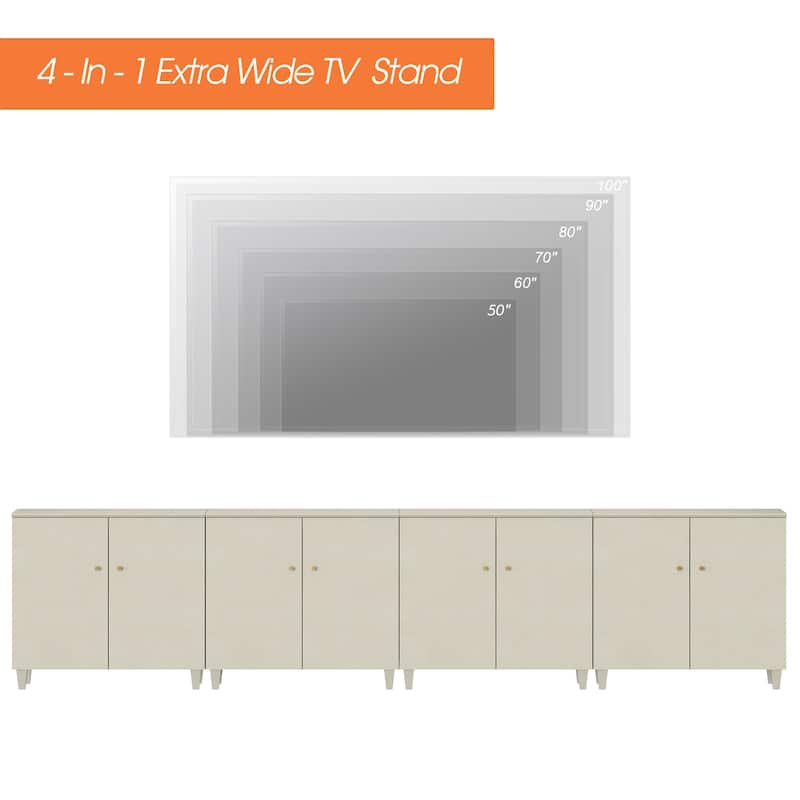 WAMPAT Modern TV Stand, Tall Entertainment Center with Doors