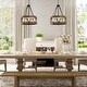 preview thumbnail 8 of 7, Farmhouse 5-Light Wood Drum Chandelier for Dining Room Kitchen Island