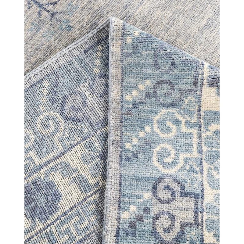 Modern One-of-a-Kind Handmade Area Rug - Gray, 8' 1" x 9' 8" - 8' 1" x 9' 8"