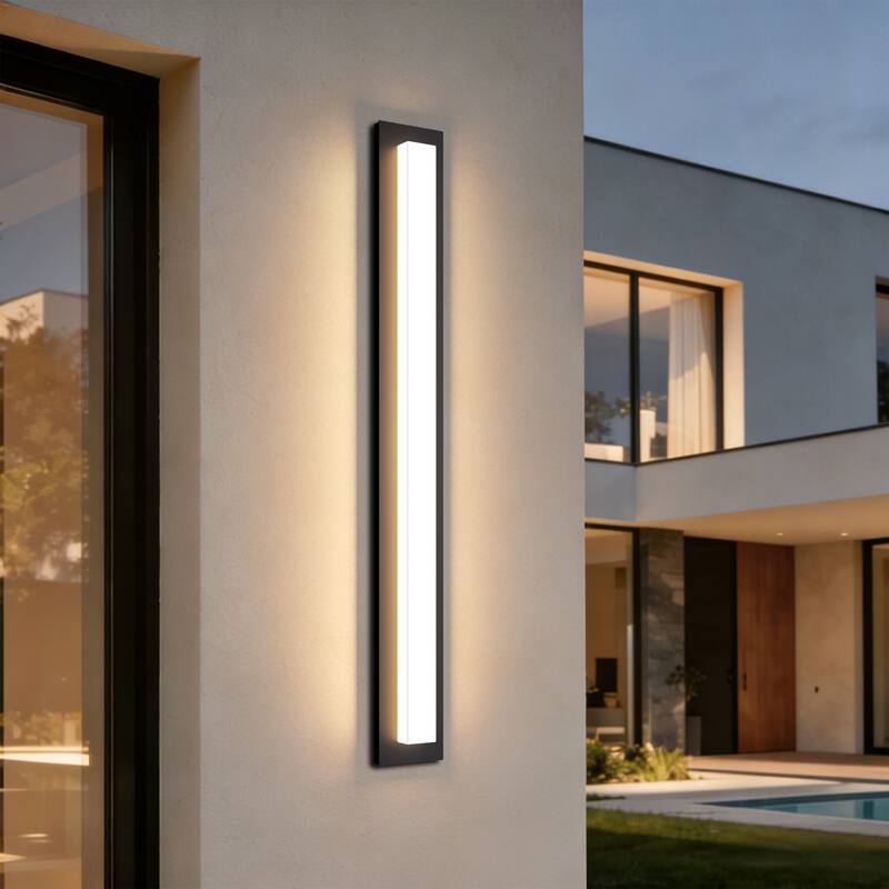 Aluminum LED Outdoor Wall Sconce Rectangle Wall Mounted Lights