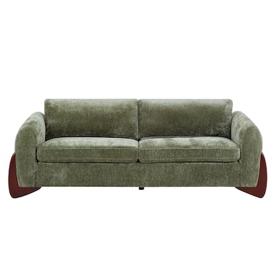 Christopher Knight Home - Hartly Modern Chenille Upholstered 3-Seater Sofa with Solid Wood Legs