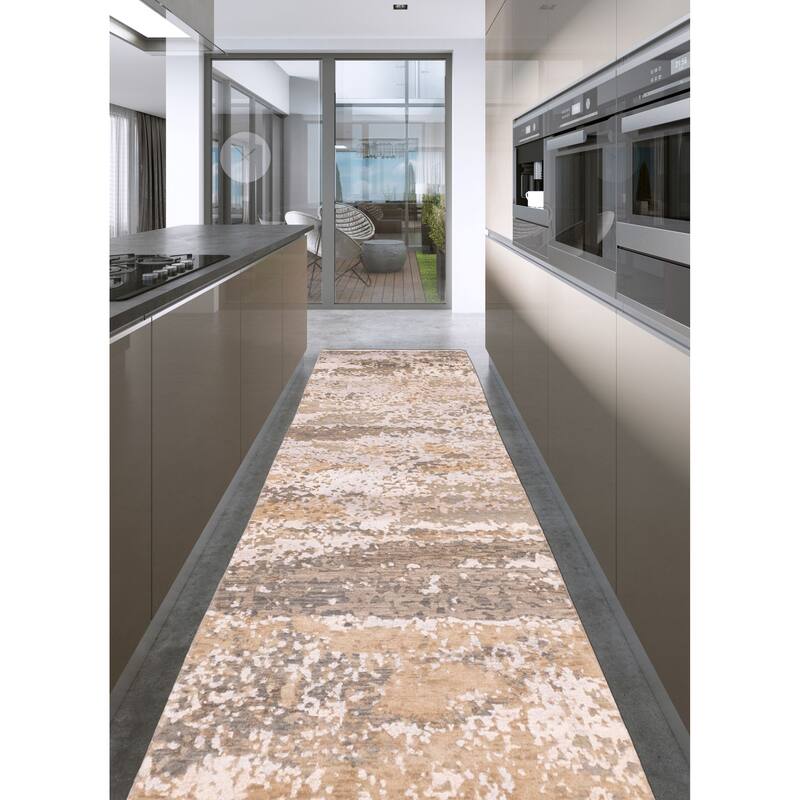 ECARPETGALLERY Hand-knotted Legacy Grey Silk, Wool Rug - 2'5 x 10'3