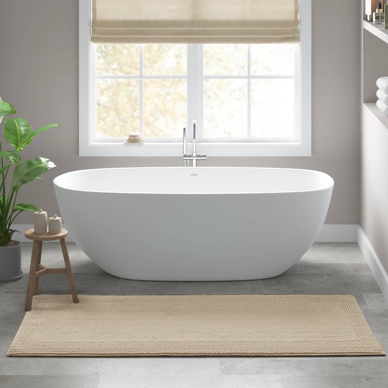 Madison Park Signature Splendor 100-percent Cotton Tufted 3000 GSM Reversible Bath Rug - 24x72" - Natural